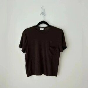 Frank and Oak linen brown top